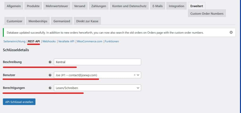 API WooCommerce Xentral WP Agentur