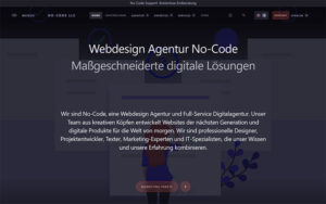 No-Code Agentur - Referenz Website der WP Agentur # WordPress Agentur |